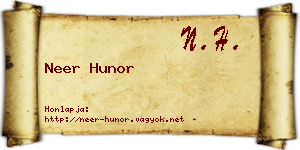 Neer Hunor névjegykártya